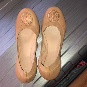 Tan Leather Tory Burch Flats